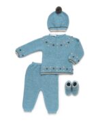 Completo Nascita 5 Pz Tricot Azzurro Juliana - immagine 3