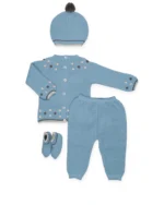 Completo Nascita 5 Pz Tricot Azzurro Juliana - immagine 2