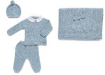 Completo Nascita 3 pz Tricot Azzurro Juliana
