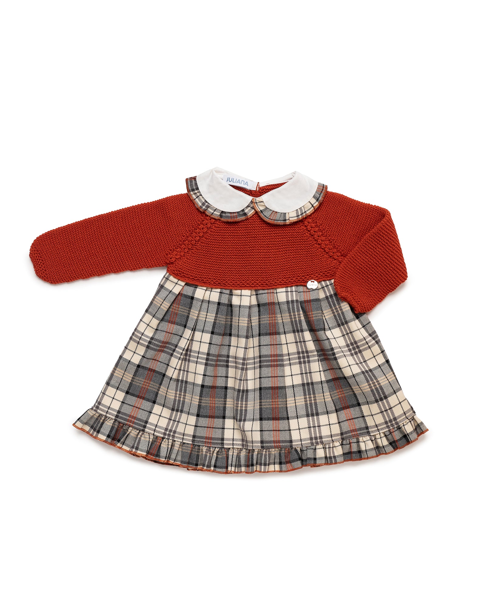 25642 Abito in maglia a quadri con colletto Juliana - immagine 1