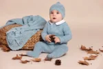 Completo Nascita 3 pz Tricot Azzurro Juliana - immagine 4